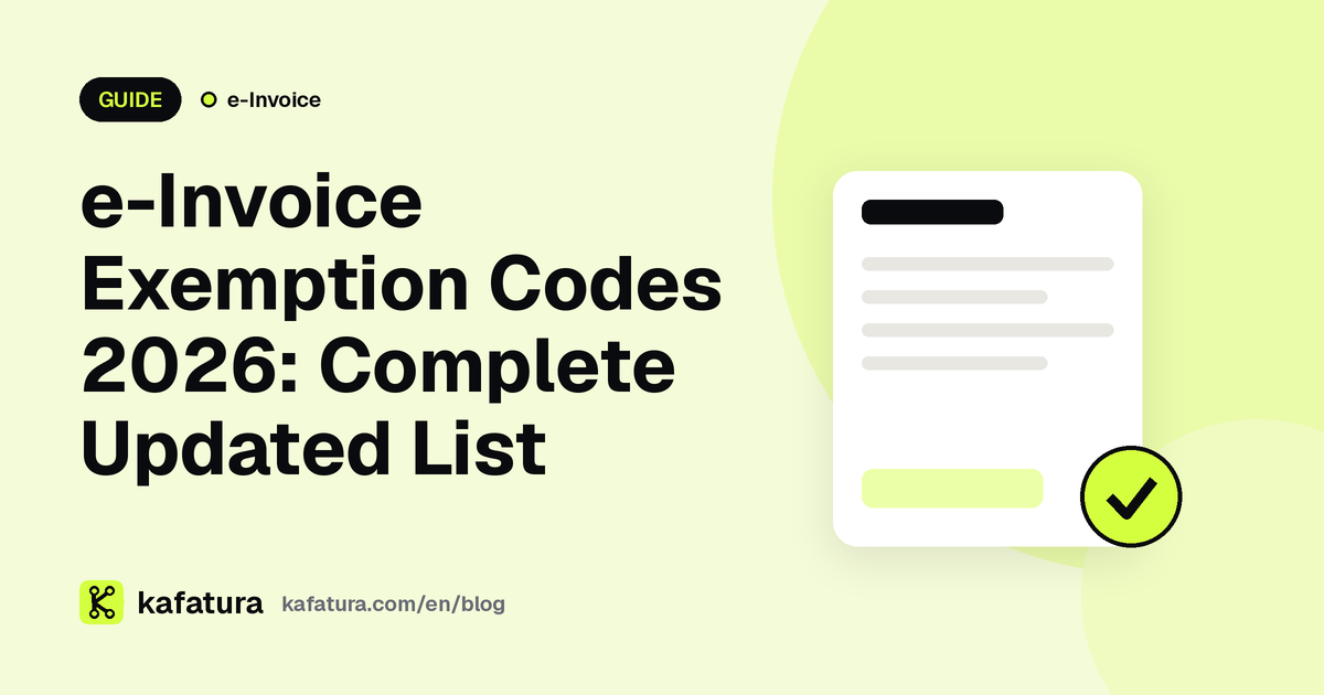 e-Invoice Exemption Codes 2026: Complete Updated List